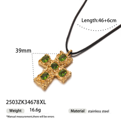 Maillard Style Cross Necklace For Men And Women In Steel Color