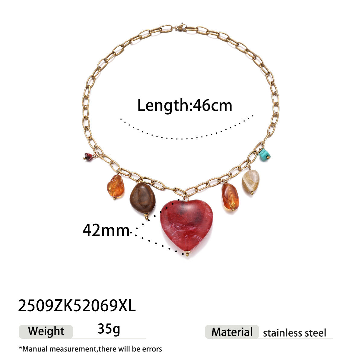 For Multi Charms Necklace Featuring Acrylic Inlay, Stylish Jewelry Set