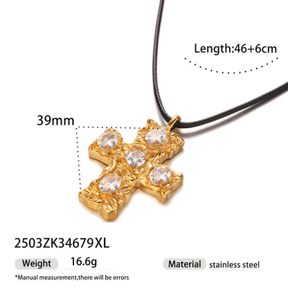 Maillard Style Cross Necklace For Men And Women In Steel Color