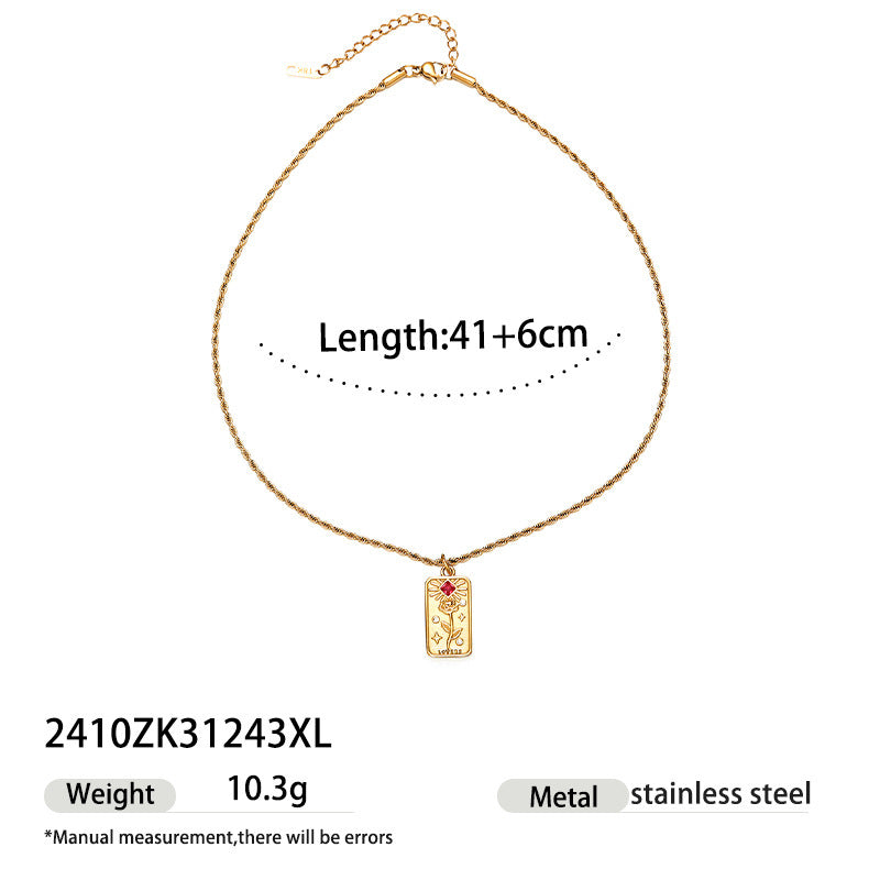 For Multi Charms Necklace Featuring Acrylic Inlay, Stylish Jewelry Set