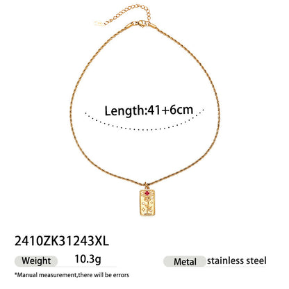 For Multi Charms Necklace Featuring Acrylic Inlay, Stylish Jewelry Set