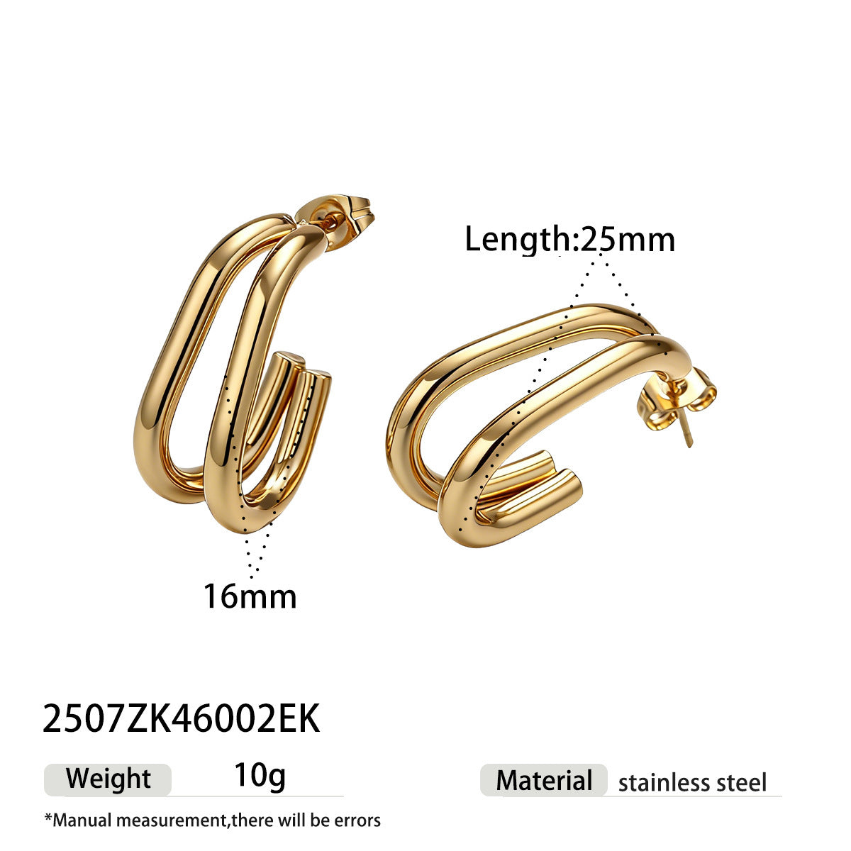 Circle Stud Earrings For Women In Durable Titanium Steel