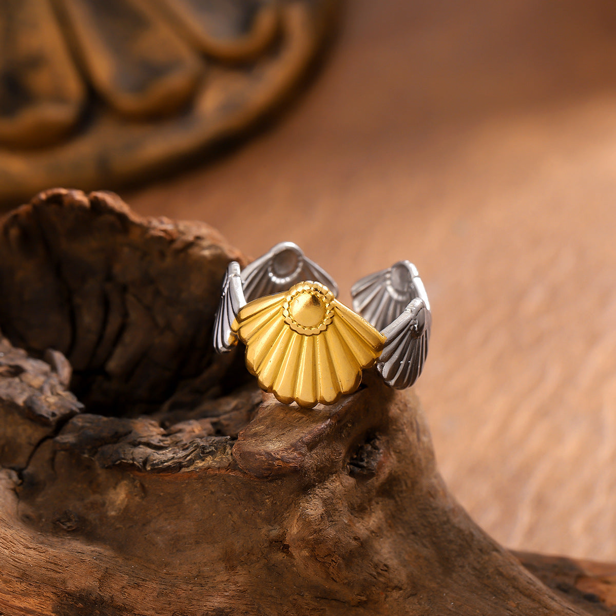 Ocean-Inspired Asymmetrical Ring For Unique Style, Available In Multicolor, 1 Piece