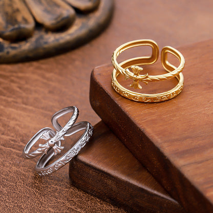 For Irregular Open Rings Made Of 304 Stainless Steel In Golden Color