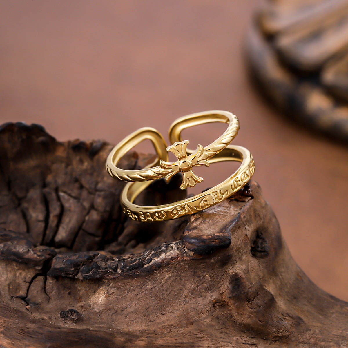 For Irregular Open Rings Made Of 304 Stainless Steel In Golden Color