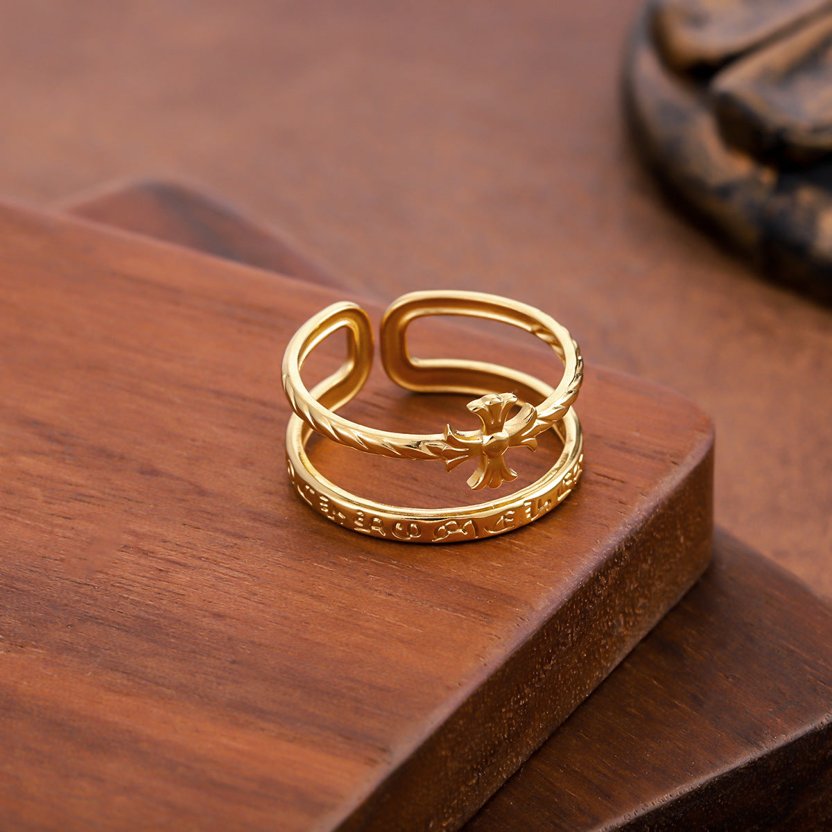 For Irregular Open Rings Made Of 304 Stainless Steel In Golden Color