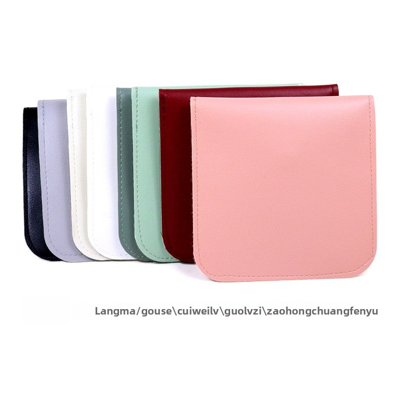 Transparent PU Leather Jewelry Storage Bag Suitable For Necklaces And Bracelets Packaging Dustproof Bag Solid Color Asymmetric Design