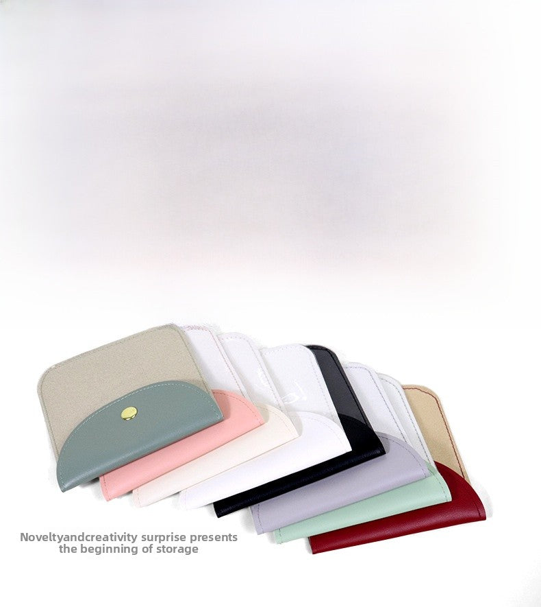 Transparent PU Leather Jewelry Storage Bag Suitable For Necklaces And Bracelets Packaging Dustproof Bag Solid Color Asymmetric Design