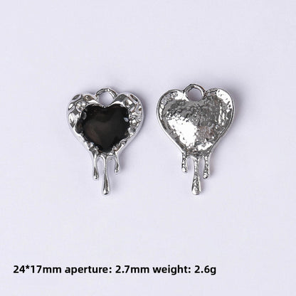 Dark Series Vintage Heart-shaped Cross Bow Pendant Necklace Earrings Zinc Alloy DIY Jewelry Accessories Black And Red