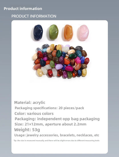 Irregular Two-tone Cloud Beads Large Hole Faux Stone Bracelet Phone Chain DIY Beading Material Kit Light Gray Coffee Color