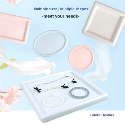 Solid Color Grey PU Jewelry Box, 1 Piece, Elegant And Durable Jewelry Packaging
