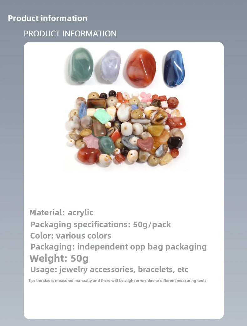 High-Quality Acrylic Gradient Cloud Beads Straight Hole DIY Handmade Earrings Bracelets Necklaces Accessories Jewelry Parts