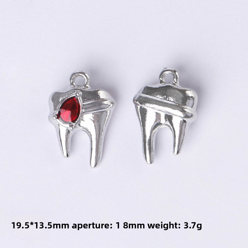 Dark Series Vintage Heart-shaped Cross Bow Pendant Necklace Earrings Zinc Alloy DIY Jewelry Accessories Black And Red