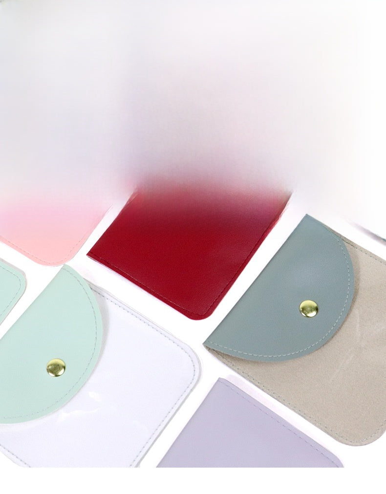 Transparent PU Leather Jewelry Storage Bag Suitable For Necklaces And Bracelets Packaging Dustproof Bag Solid Color Asymmetric Design