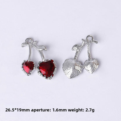 Dark Series Vintage Heart-shaped Cross Bow Pendant Necklace Earrings Zinc Alloy DIY Jewelry Accessories Black And Red