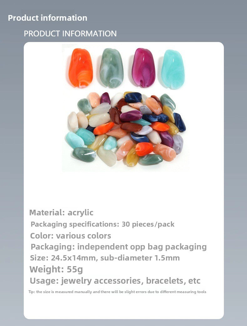 Handmade DIY Gradient Cloud Beads Two-tone Phone Chain Bracelet Wristband Jewelry Accessories Material Irregular Acrylic