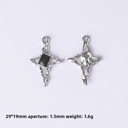 Dark Series Vintage Heart-shaped Cross Bow Pendant Necklace Earrings Zinc Alloy DIY Jewelry Accessories Black And Red