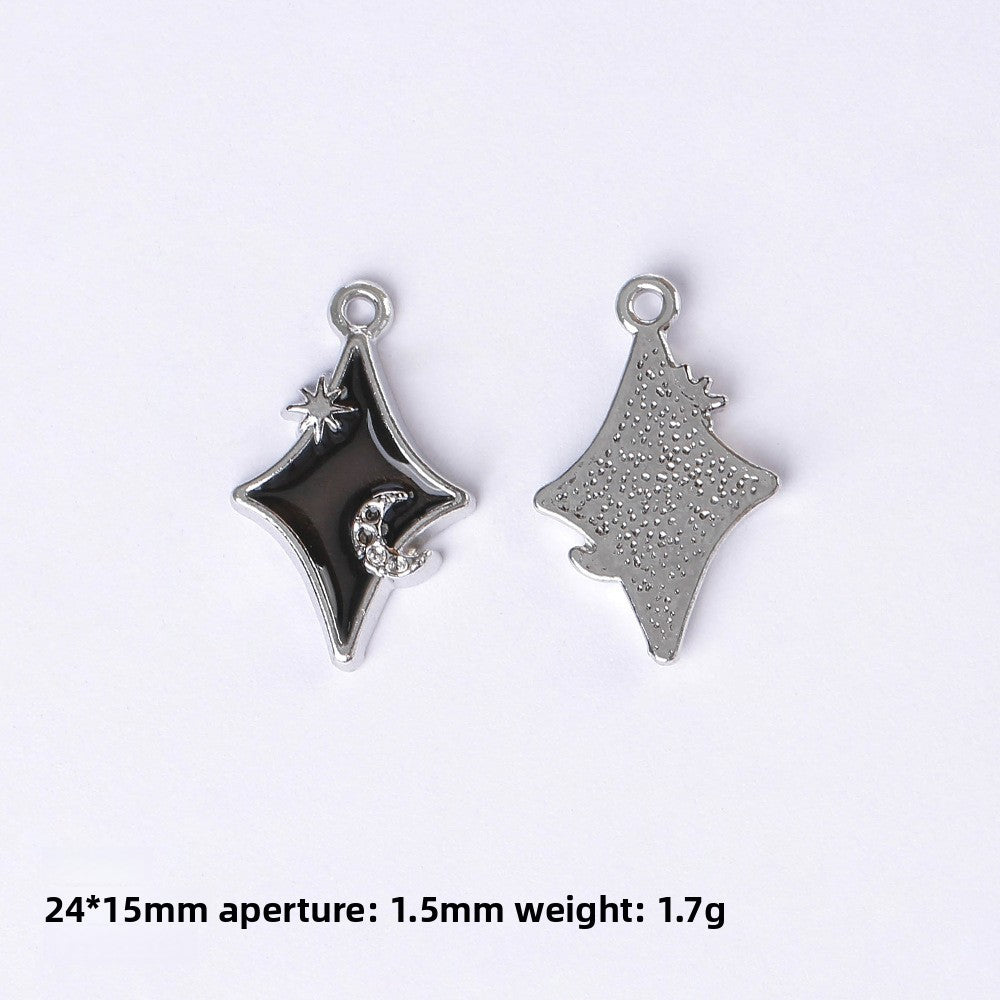 Dark Series Vintage Heart-shaped Cross Bow Pendant Necklace Earrings Zinc Alloy DIY Jewelry Accessories Black And Red