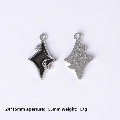 Dark Series Vintage Heart-shaped Cross Bow Pendant Necklace Earrings Zinc Alloy DIY Jewelry Accessories Black And Red