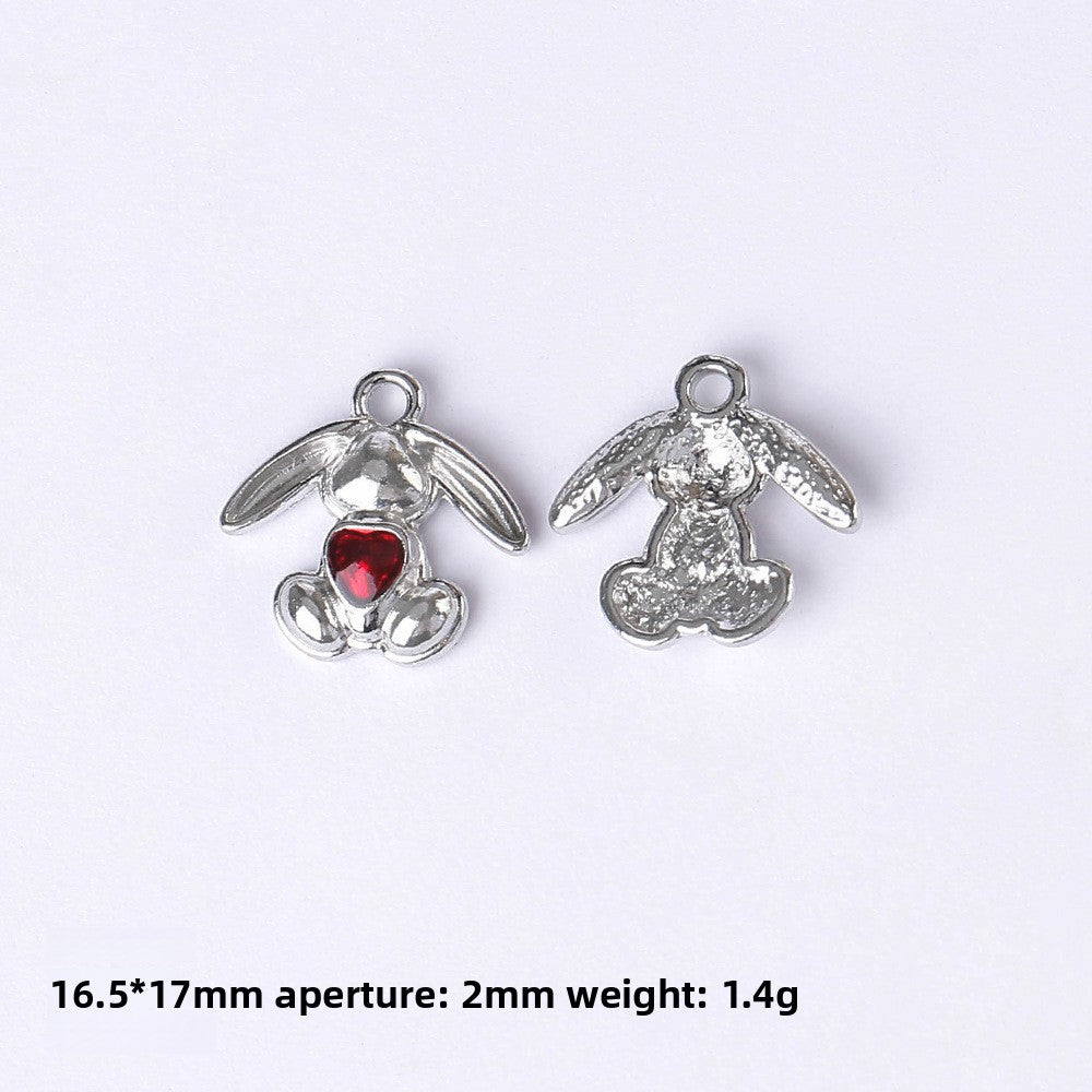 Dark Series Vintage Heart-shaped Cross Bow Pendant Necklace Earrings Zinc Alloy DIY Jewelry Accessories Black And Red