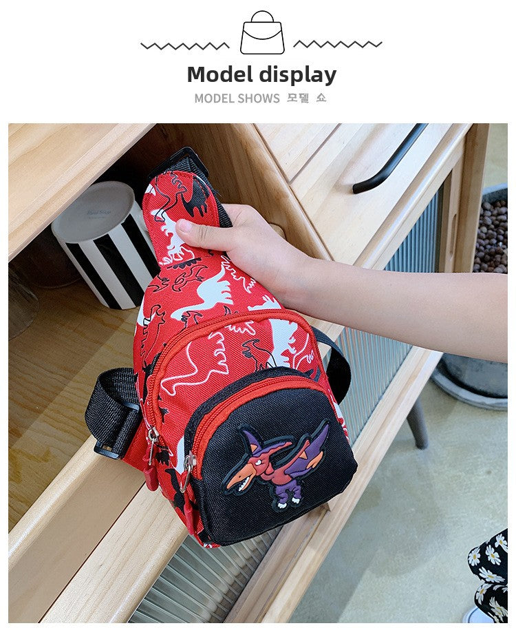 Unisex Bear Square Canvas Fanny Pack With Tassel And Sling Strap, Kids Shoulder Bag