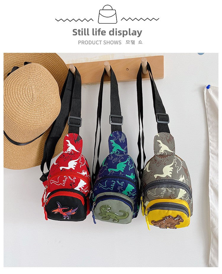 Unisex Bear Square Canvas Fanny Pack With Tassel And Sling Strap, Kids Shoulder Bag