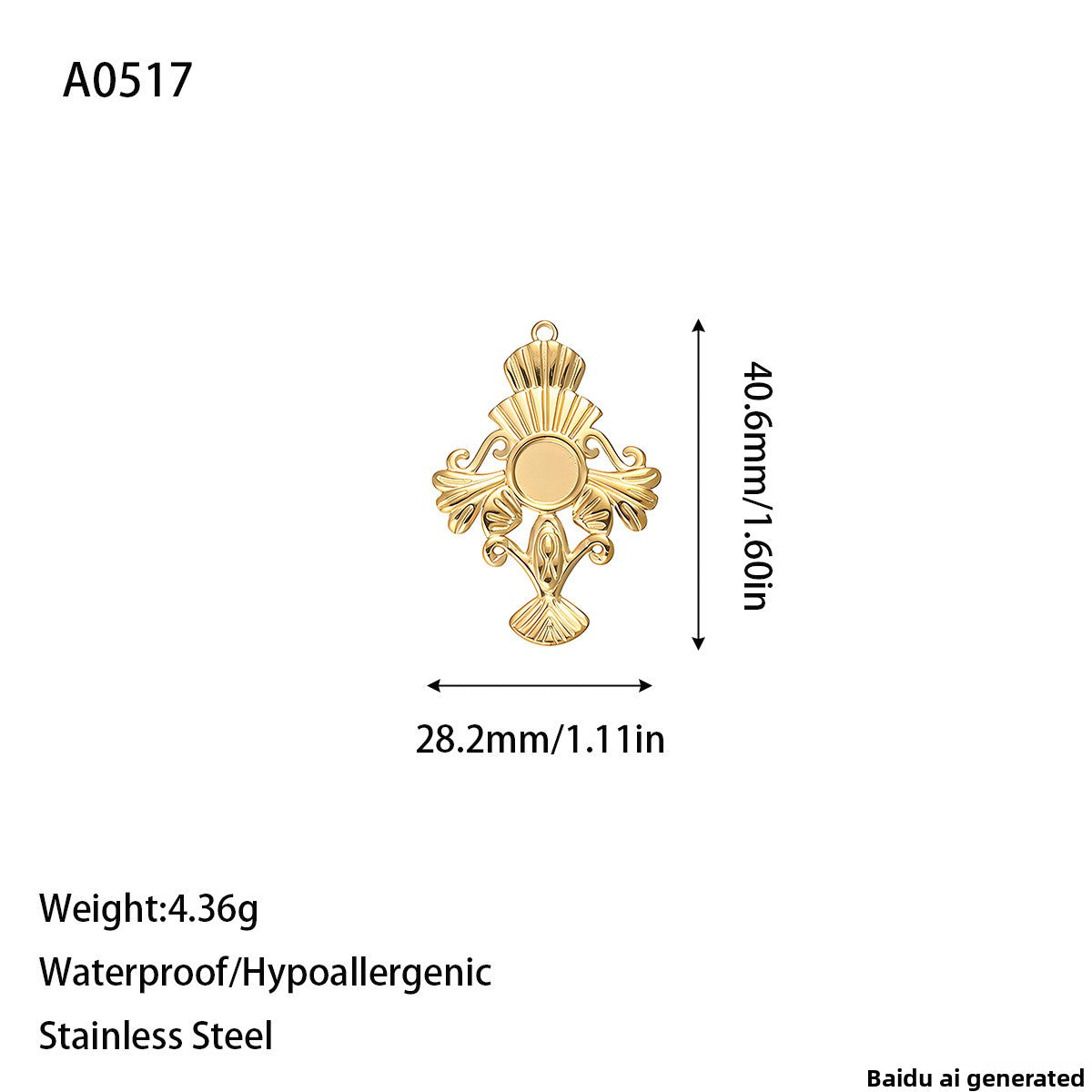 Original Design Pendant In 304 Stainless Steel With Golden Finish Jewelry Accessories
