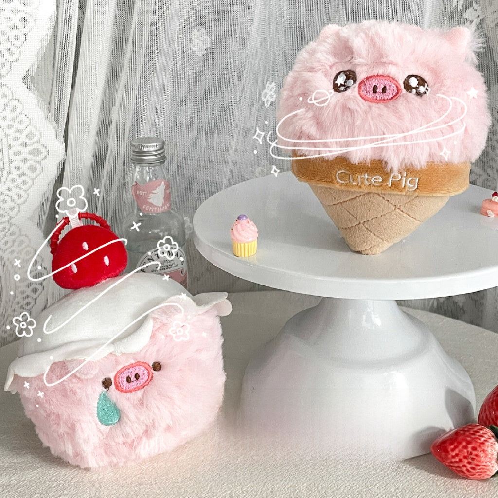Ice Cream Stuffed Animal Plush Toy Made With Soft PP Cotton, 1 Piece