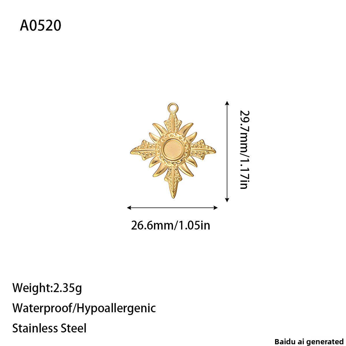 Golden Jewelry Accessory Made Of Durable 304 Stainless Steel, Stylish And Long-Lasting