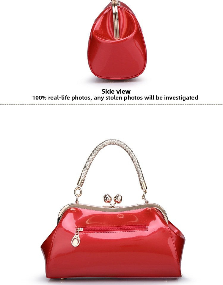 Square Shoulder Bag For Women In Patent Leather Featuring Elegant Design