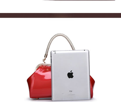 Square Shoulder Bag For Women In Patent Leather Featuring Elegant Design