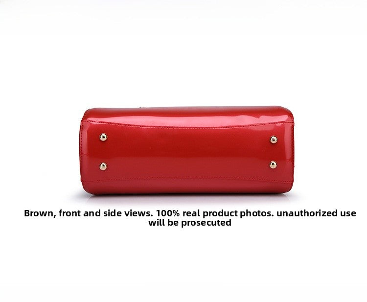 Square Shoulder Bag For Women In Patent Leather Featuring Elegant Design