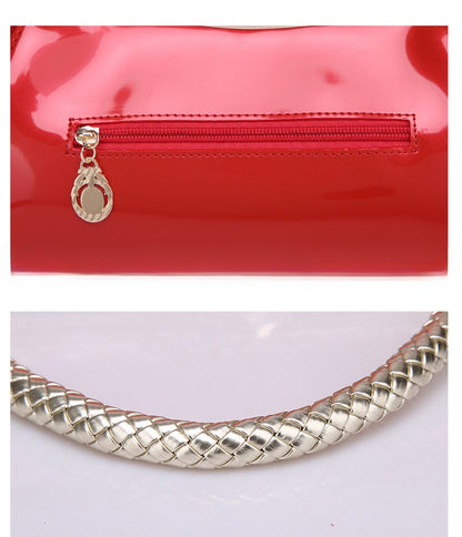 Square Shoulder Bag For Women In Patent Leather Featuring Elegant Design