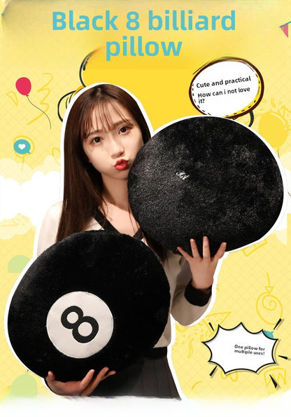 Billiards Stuffed Animal Plush Toy Made With Soft PP Cotton In Dyed Black Color