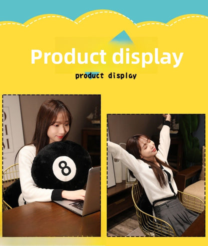 Billiards Stuffed Animal Plush Toy Made With Soft PP Cotton In Dyed Black Color