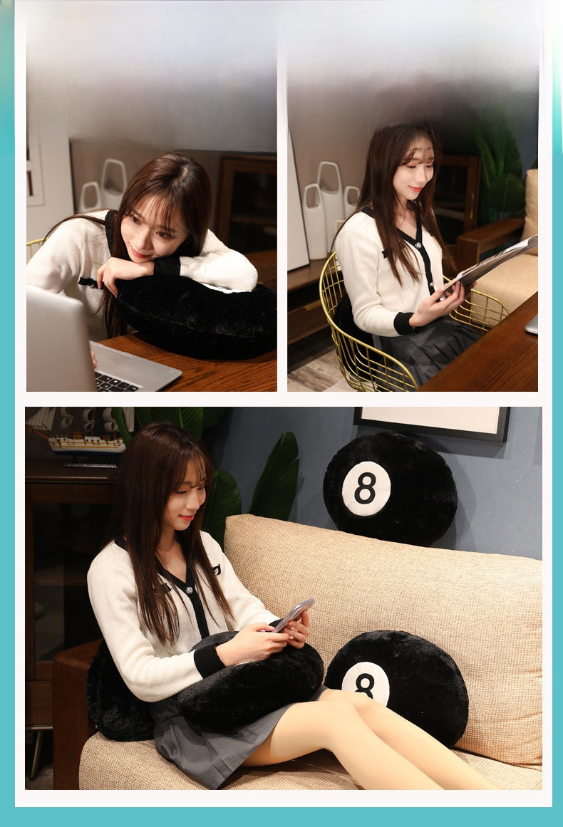 Billiards Stuffed Animal Plush Toy Made With Soft PP Cotton In Dyed Black Color
