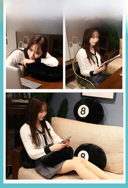 Billiards Stuffed Animal Plush Toy Made With Soft PP Cotton In Dyed Black Color