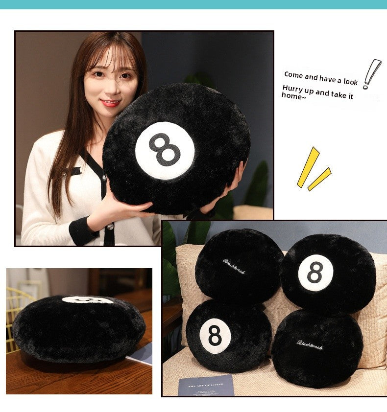 Billiards Stuffed Animal Plush Toy Made With Soft PP Cotton In Dyed Black Color