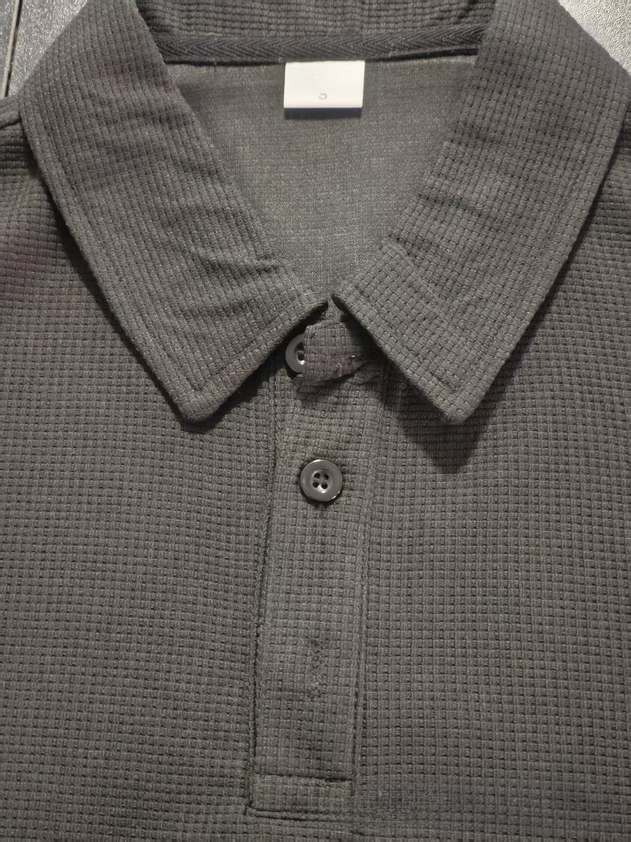 Solid Color Casual Long Sleeve Men's T-Shirt In Polyester With Standing Collar For Spring