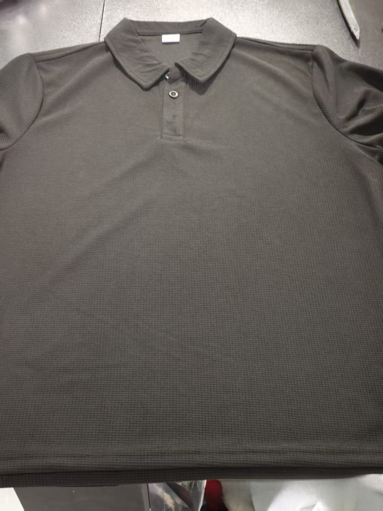 Solid Color Casual Long Sleeve Men's T-Shirt In Polyester With Standing Collar For Spring
