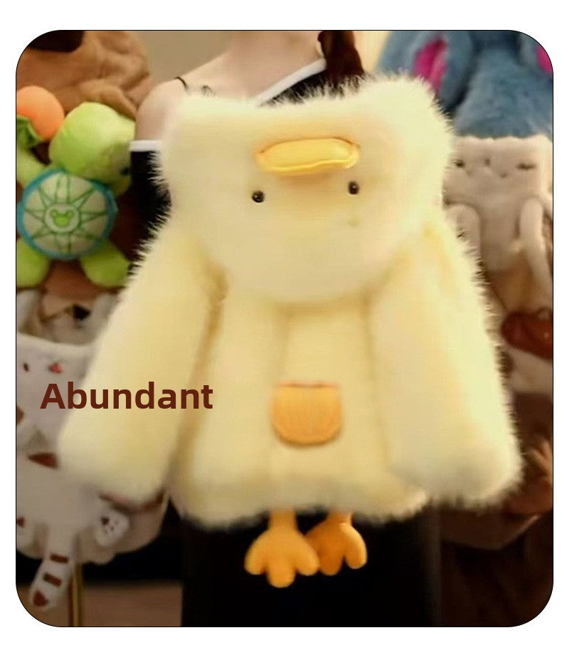 Polyester Kids Faux Fur Coat In Yellow With Cowl Neck And Long Sleeves, Perfect For Winter