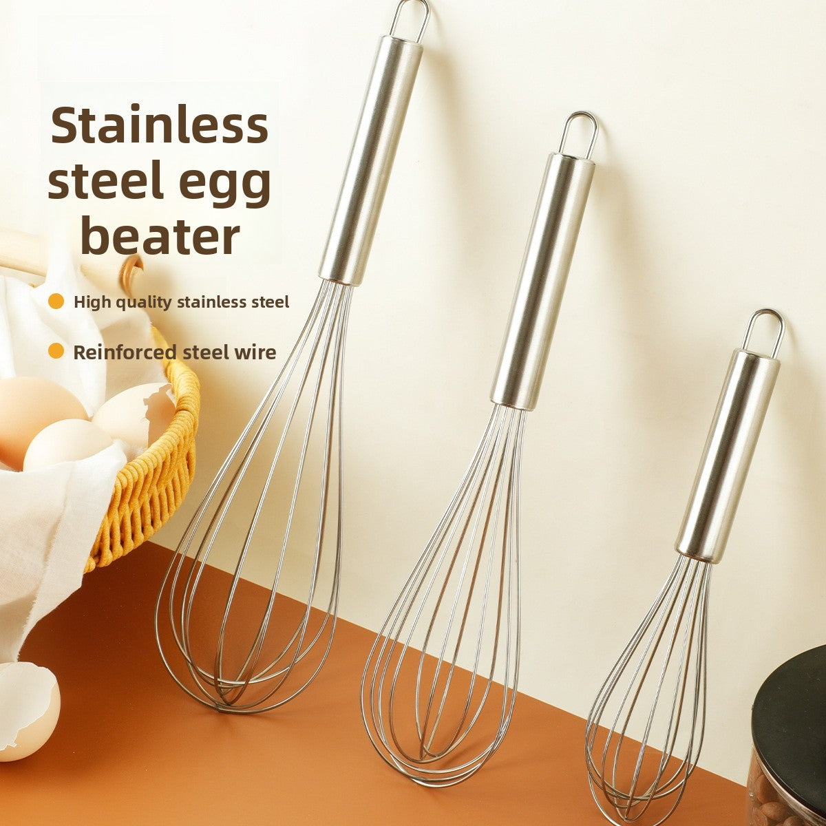304 Stainless Steel Bakeware Manual Egg Beater For Kitchen And Cooking