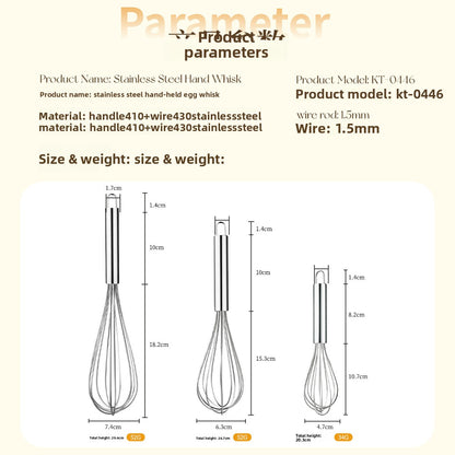 304 Stainless Steel Bakeware Manual Egg Beater For Kitchen And Cooking