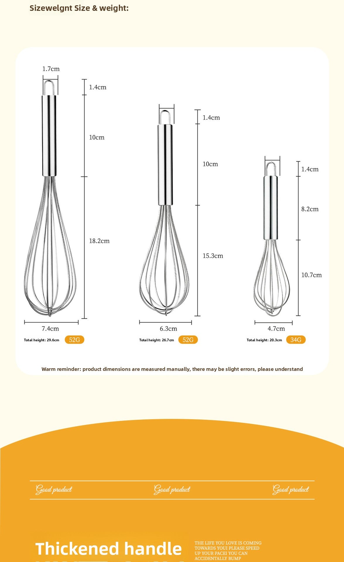 304 Stainless Steel Bakeware Manual Egg Beater For Kitchen And Cooking
