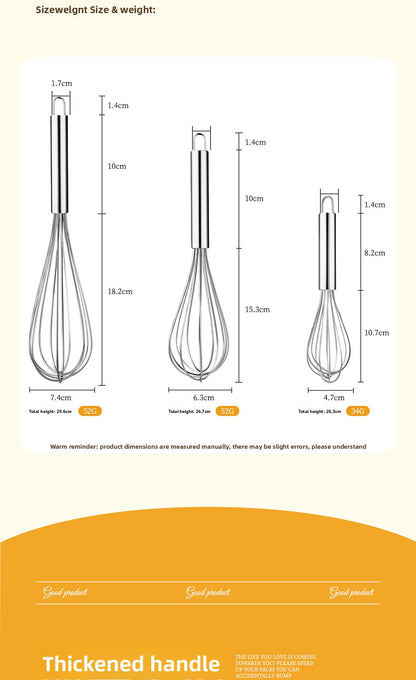 304 Stainless Steel Bakeware Manual Egg Beater For Kitchen And Cooking