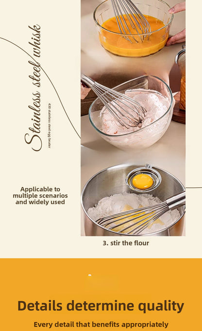 304 Stainless Steel Bakeware Manual Egg Beater For Kitchen And Cooking