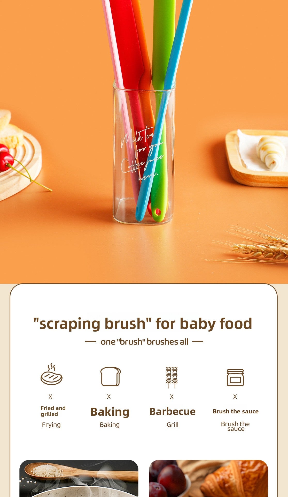 Silica Gel Baking Scraper For Kitchen Use, Durable And Flexible Cooking Utensil