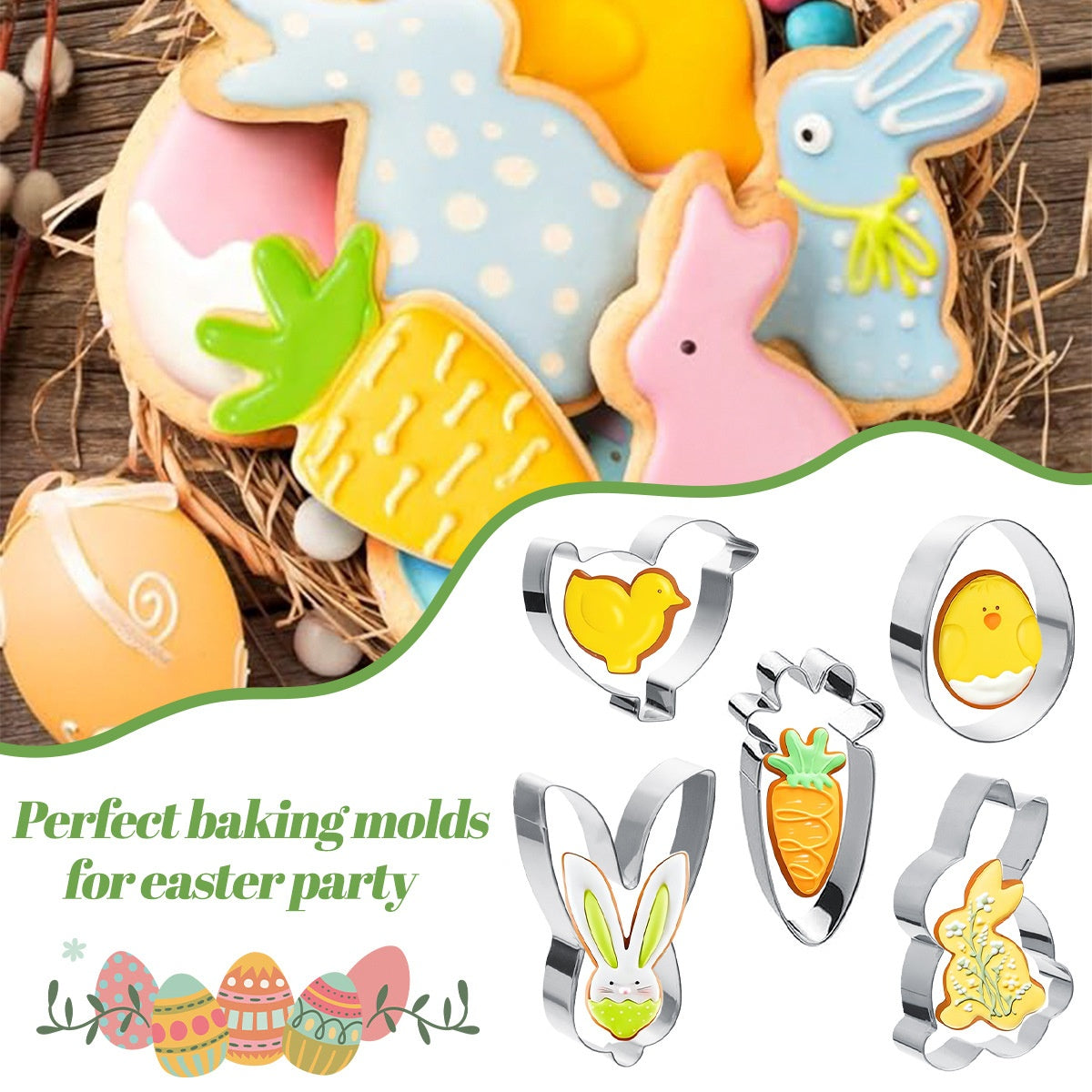 Easter Cookie Cutter Made Of Durable 304 Stainless Steel For Festive Baking