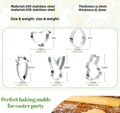 Easter Cookie Cutter Made Of Durable 304 Stainless Steel For Festive Baking
