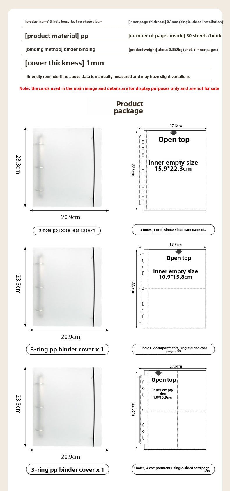 30pcs PVC Photo Album Set Featuring Durable Material For Long-Lasting Memory Storage
